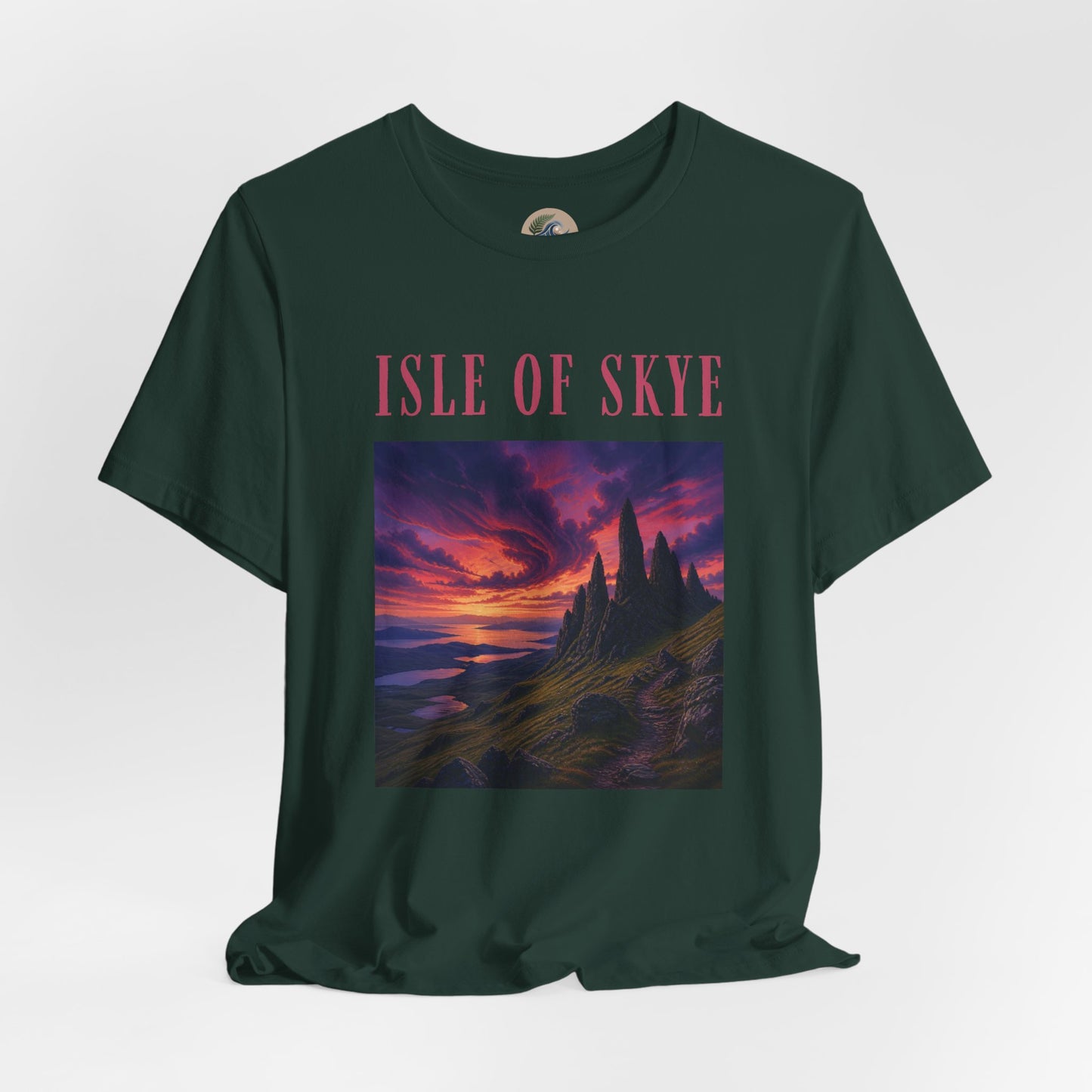 Isle of Skye Scenic Tee — Sunset Landscape Graphic T-Shirt