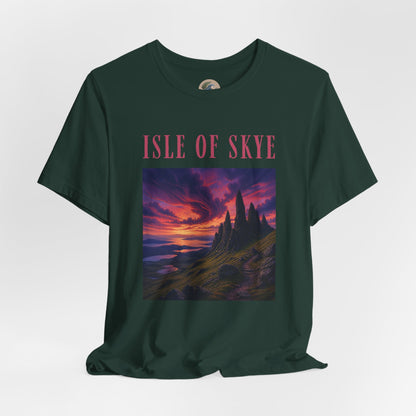 Isle of Skye Scenic Tee — Sunset Landscape Graphic T-Shirt