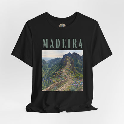 Madeira Stairway to Heaven Scenic Tee - Mountain Landscape Travel T-Shirt