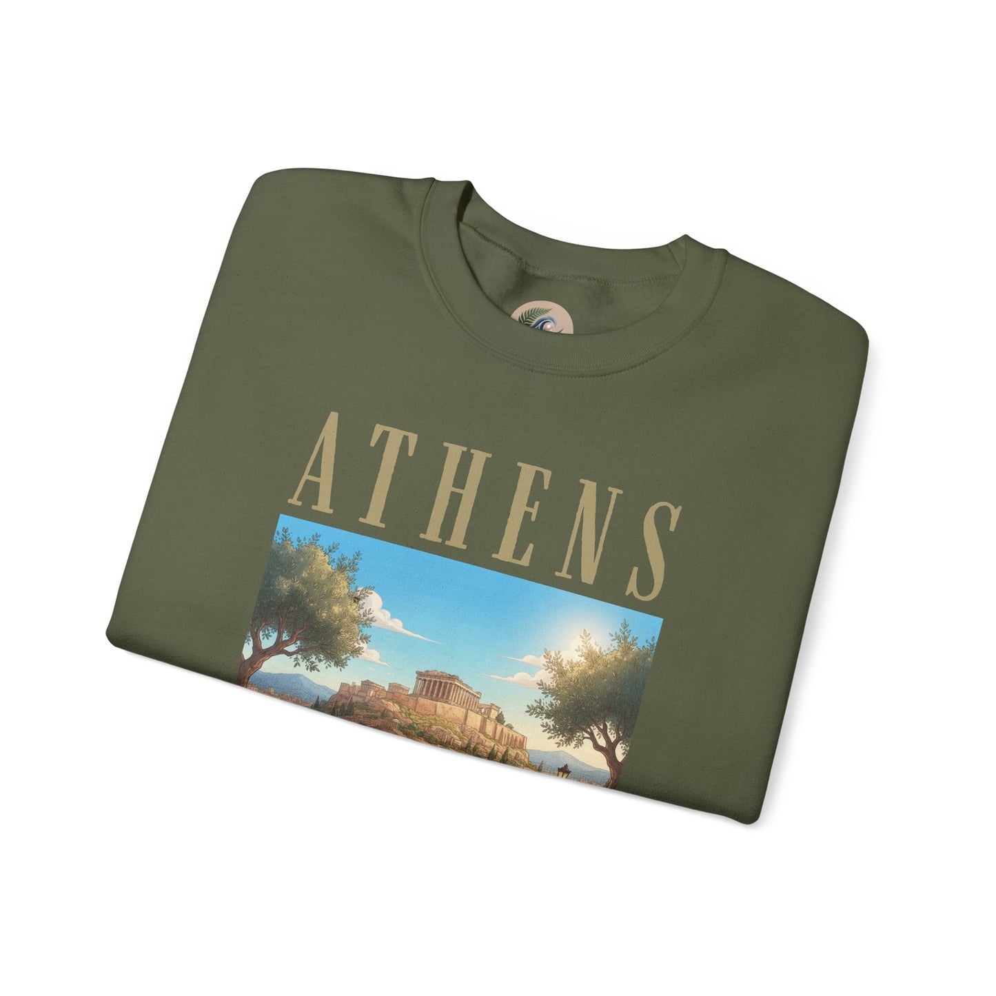 Athens Scenic Crewneck Sweatshirt — Vintage Greece Travel Pullover