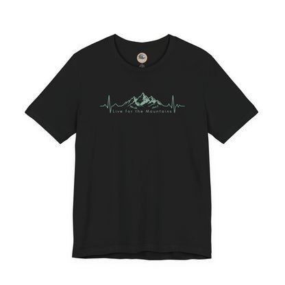 Mountain Heartbeat T‑Shirt — Heartbeat EKG Mountains Graphic Tee