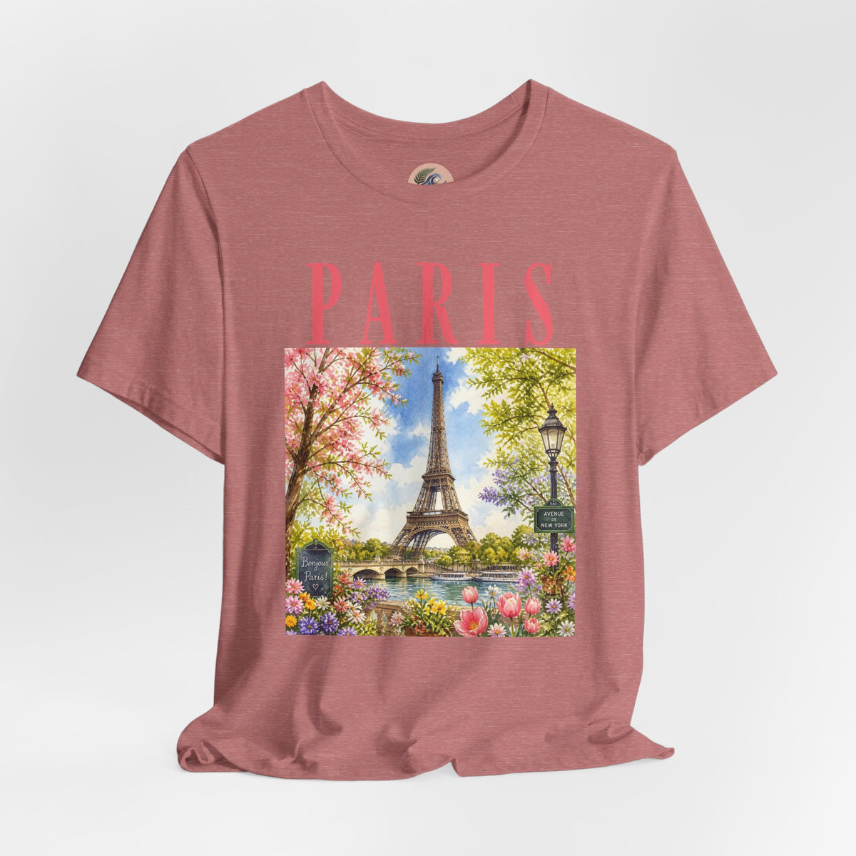 Paris Floral Eiffel Tower Tee — Vintage Romantic France T-Shirt