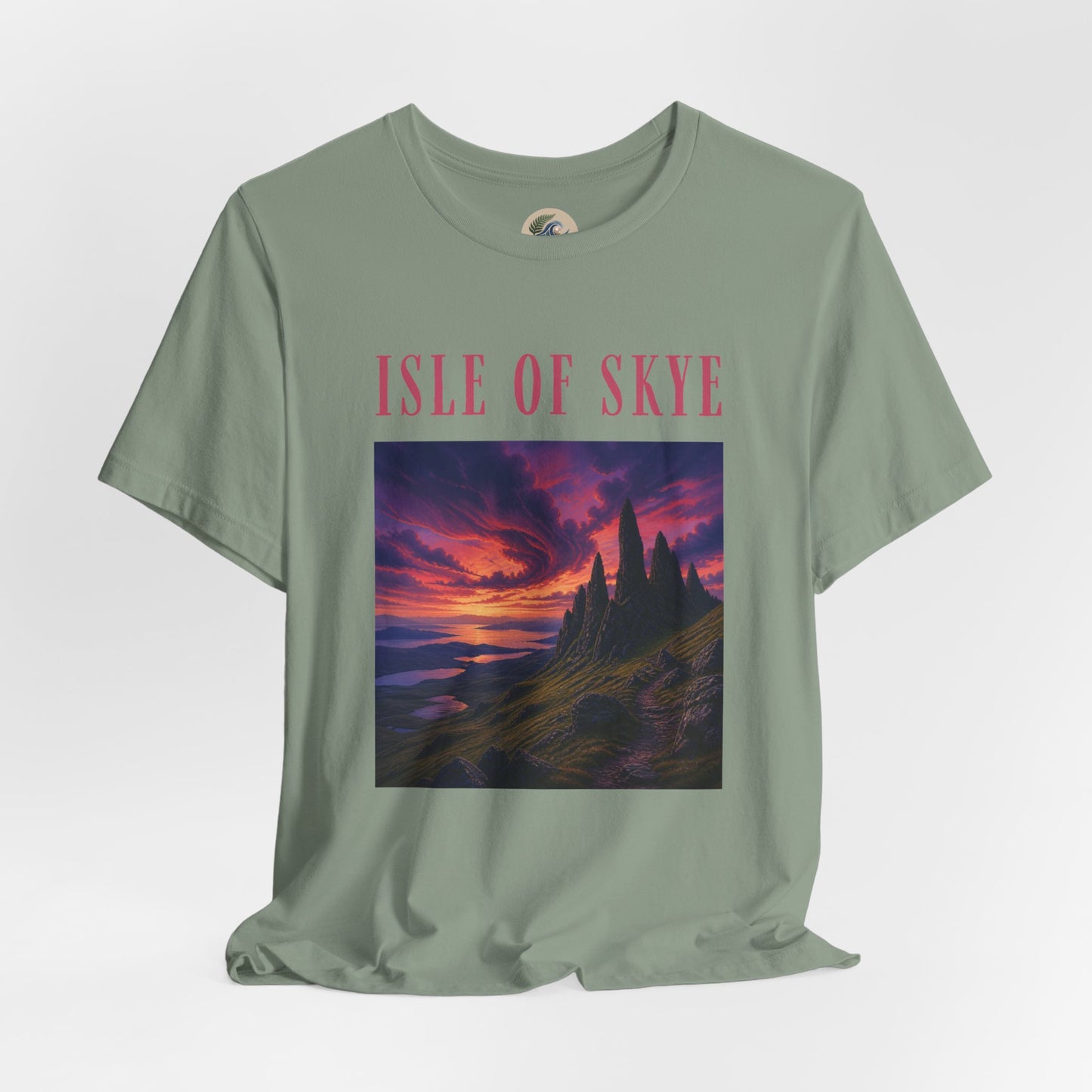 Isle of Skye Scenic Tee — Sunset Landscape Graphic T-Shirt