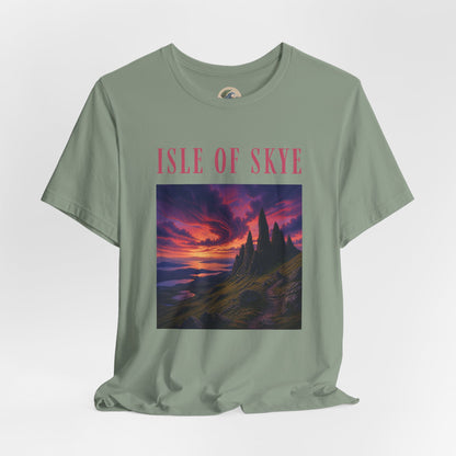 Isle of Skye Scenic Tee — Sunset Landscape Graphic T-Shirt
