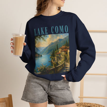 Lake Como Vintage Crewneck Sweatshirt — Scenic Italian Lake Graphic