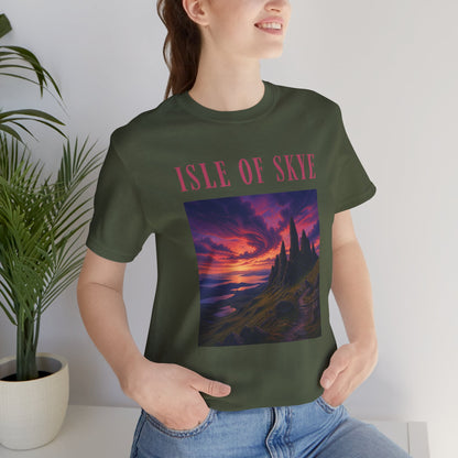 Isle of Skye Scenic Tee — Sunset Landscape Graphic T-Shirt