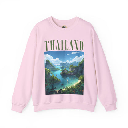 Thailand Scenic Crewneck Sweatshirt — Tropical Island Graphic Pullover