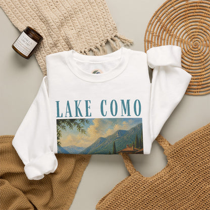 Lake Como Vintage Crewneck Sweatshirt — Scenic Italian Lake Graphic