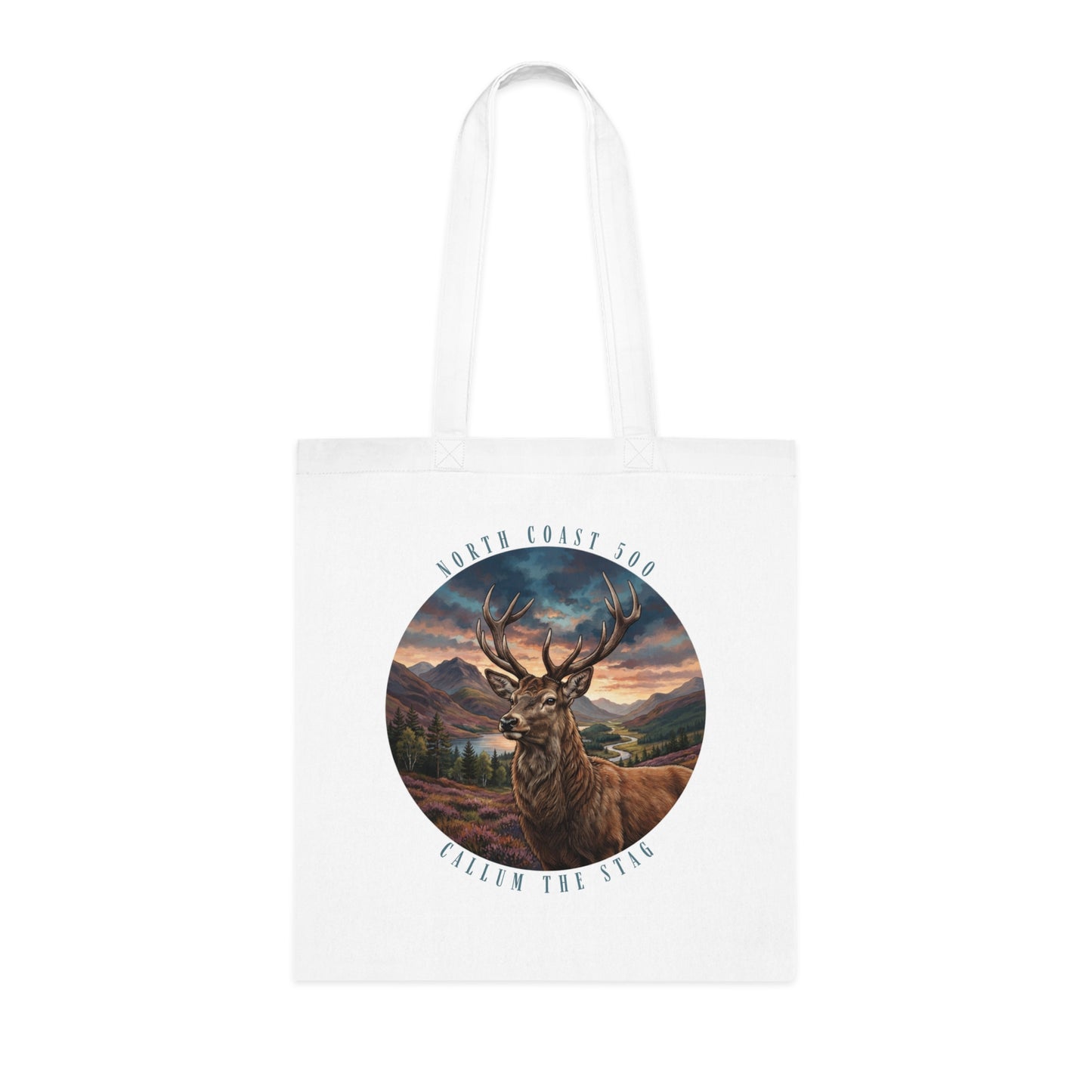Scenic Stag NC500 Cotton Tote - 'Callum the Stag' Mountain Wildlife Eco Bag