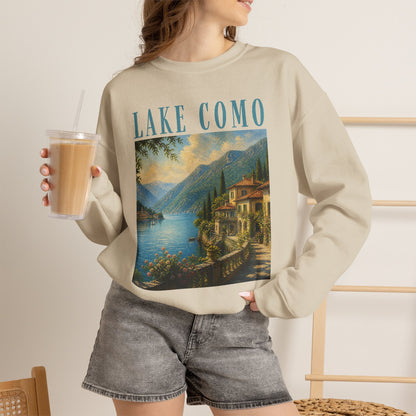 Lake Como Vintage Crewneck Sweatshirt — Scenic Italian Lake Graphic