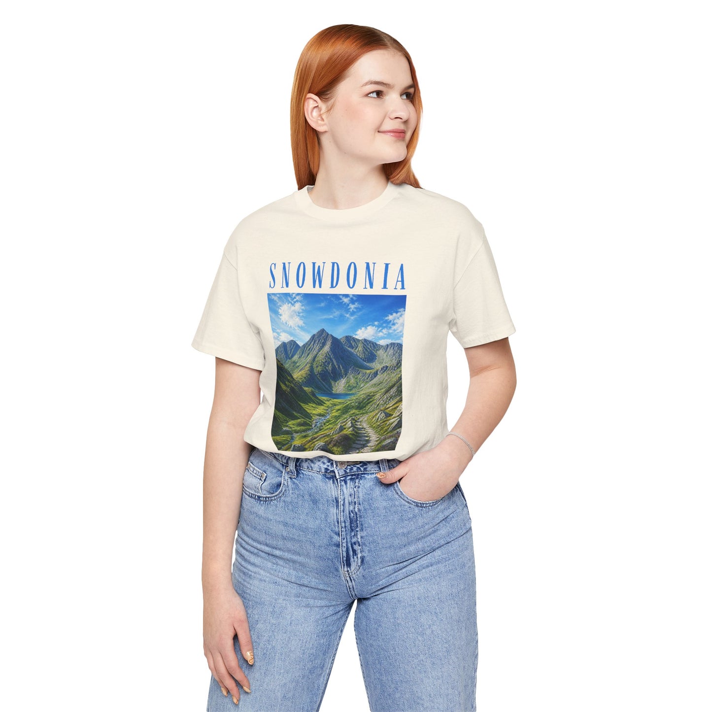 Glyderau Landscape T‑Shirt – Scenic 'SNOWDONIA' Mountain Graphic Tee