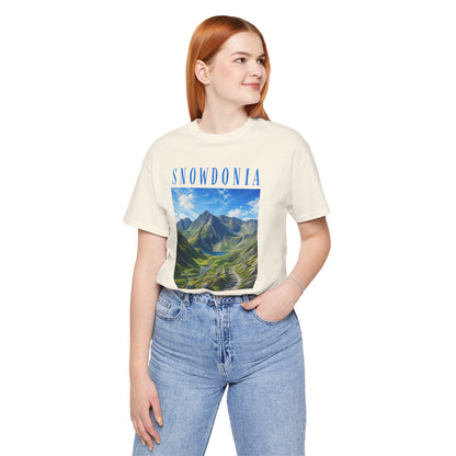 Glyderau Landscape T‑Shirt – Scenic 'SNOWDONIA' Mountain Graphic Tee