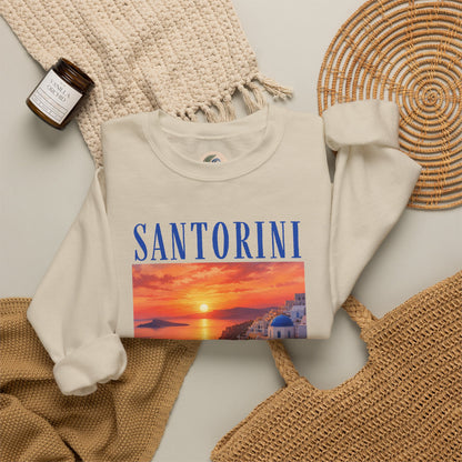 Santorini Sunset Sweatshirt — Greek Island Travel Crewneck
