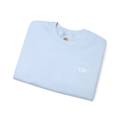 Minimal 'N3P' National 3 Peaks Logo Crewneck Sweatshirt – Small Chest Emblem, Casual Everyday Pullover