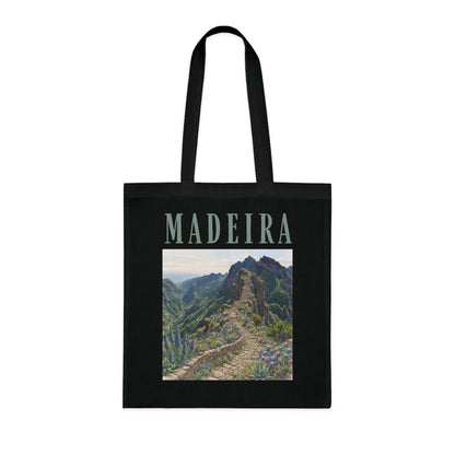 Madeira Scenic Cotton Tote — Travel Tote Bag with Mountain Landscape Print