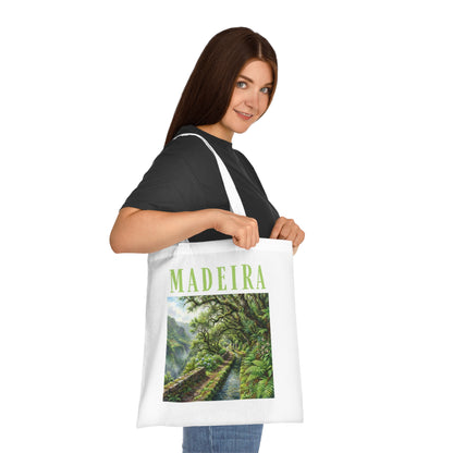 Madeira Scenic Cotton Tote Bag — Botanical Island Landscape Tote