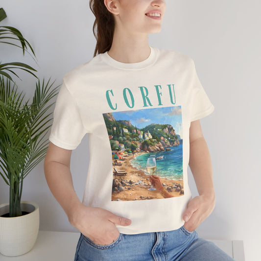 Corfu Beach T-Shirt — Vintage Seaside Travel Tee