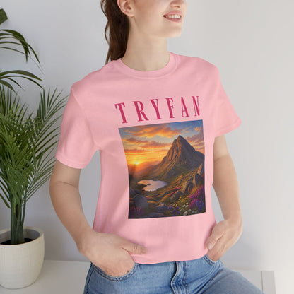 Tryfan Mountain Tee — Scenic Sunset Landscape T‑Shirt