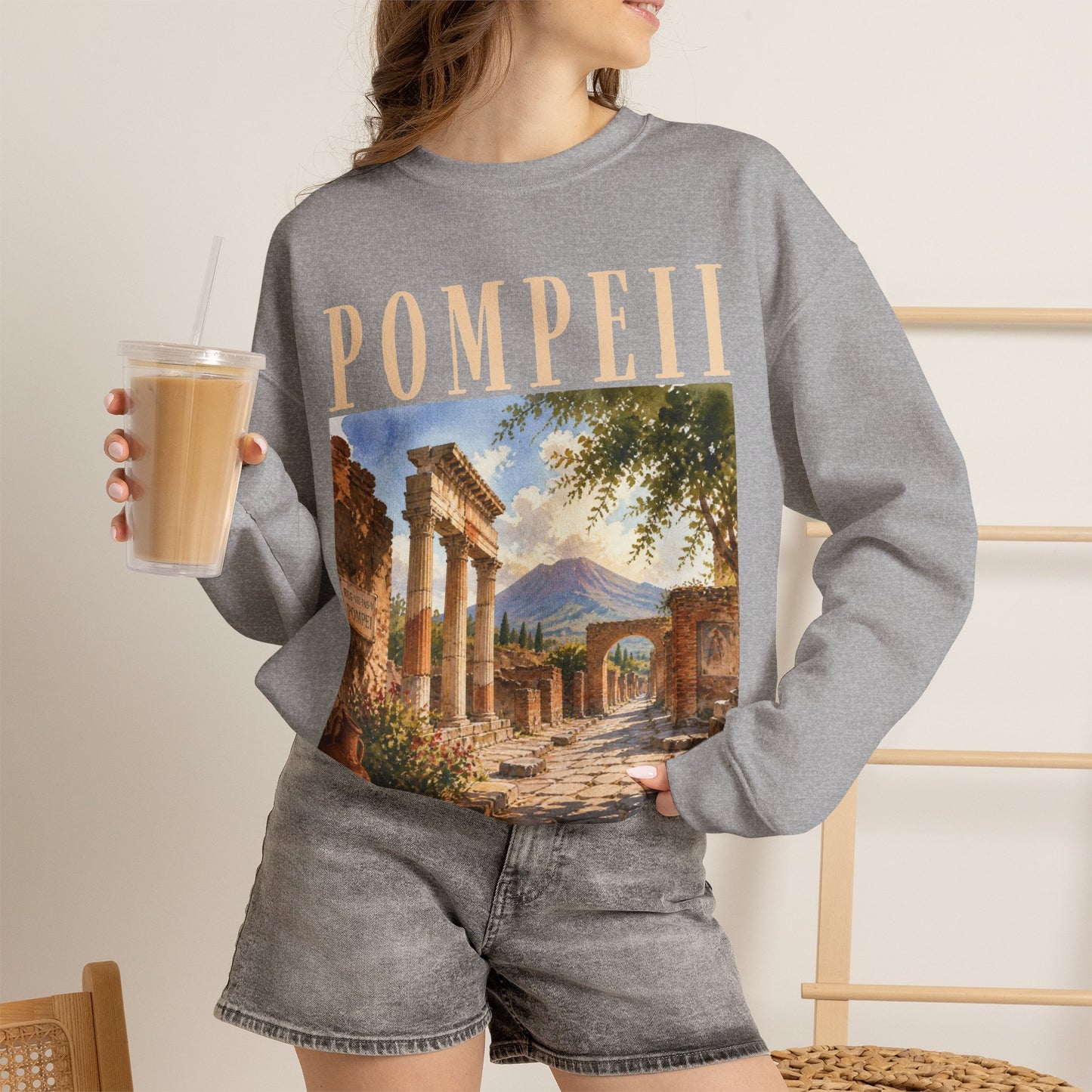 Pompeii Ruins Vintage Crewneck Sweatshirt