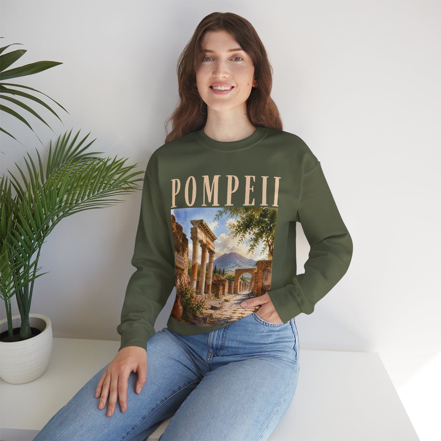 Pompeii Ruins Vintage Crewneck Sweatshirt