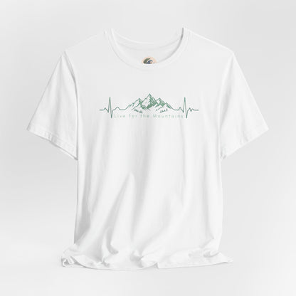 Mountain Heartbeat T‑Shirt — Heartbeat EKG Mountains Graphic Tee