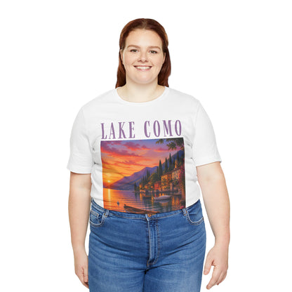 Lake Como Sunset T-Shirt — Scenic Italian Lake Vacation Tee