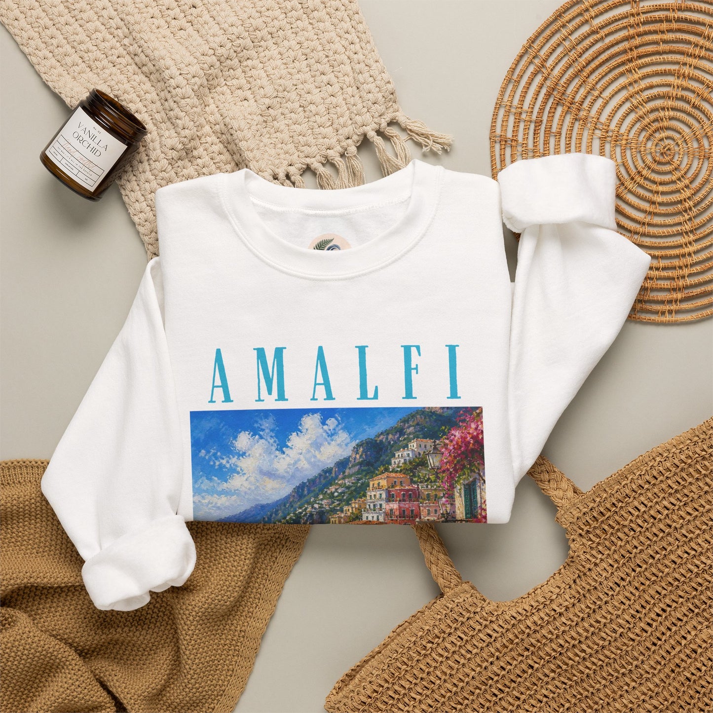 Amalfi Coast Scenic Crewneck Sweatshirt