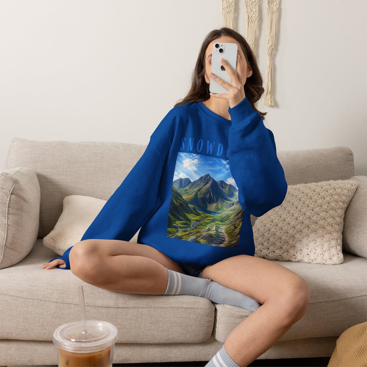 Glyderau Landscape - Snowdonia Mountain Crewneck Sweatshirt