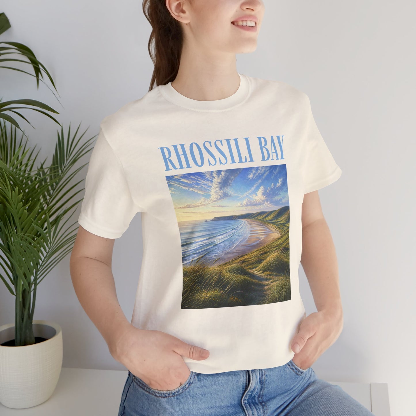 Rhossili Bay Scenic Tee — Coastal Landscape Graphic T-Shirt