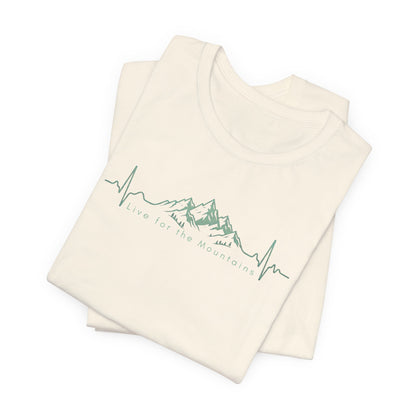 Mountain Heartbeat T‑Shirt — Heartbeat EKG Mountains Graphic Tee