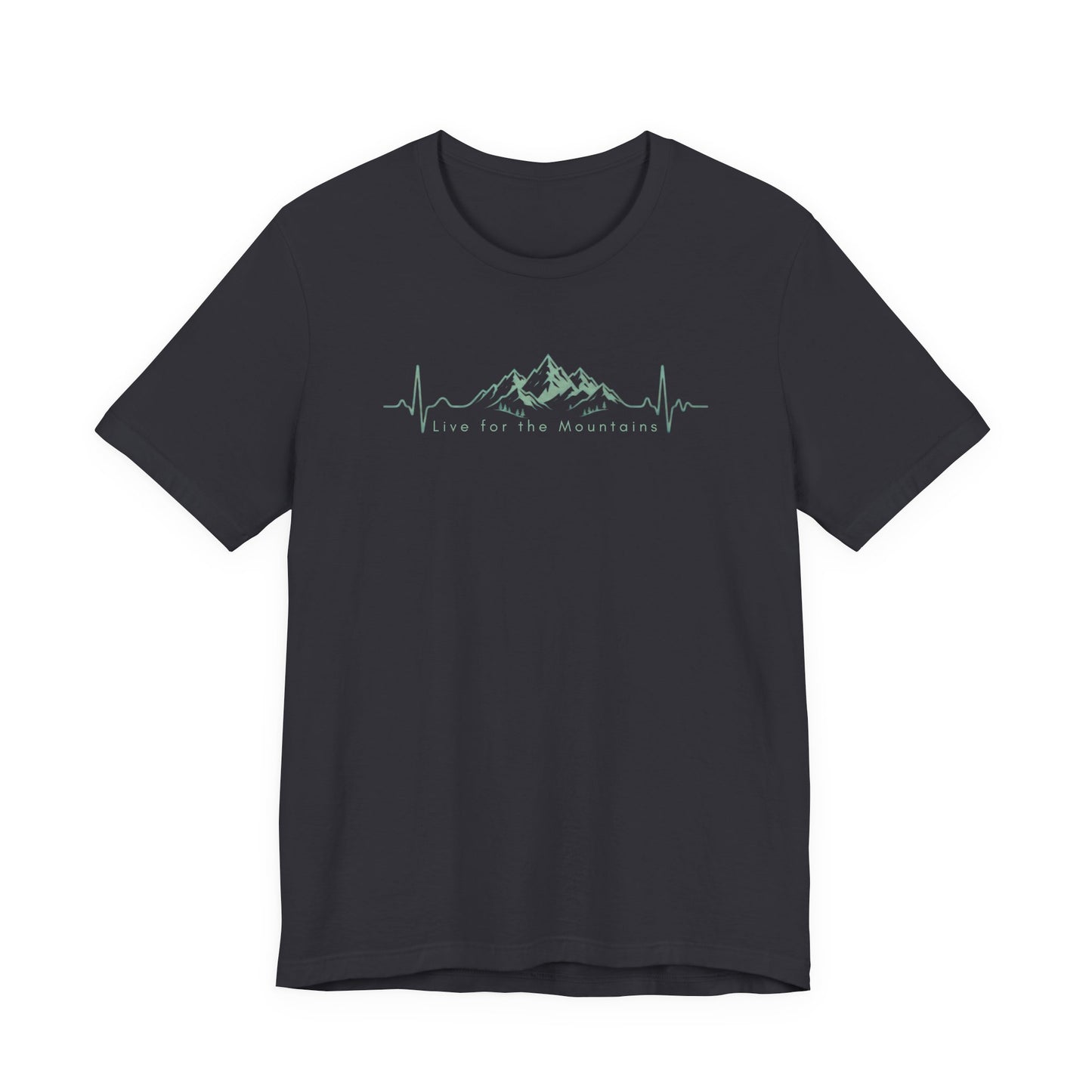 Mountain Heartbeat T‑Shirt — Heartbeat EKG Mountains Graphic Tee