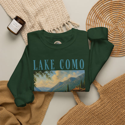 Lake Como Vintage Crewneck Sweatshirt — Scenic Italian Lake Graphic