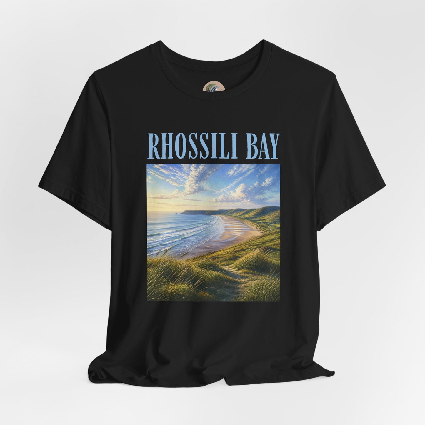 Rhossili Bay Scenic Tee — Coastal Landscape Graphic T-Shirt