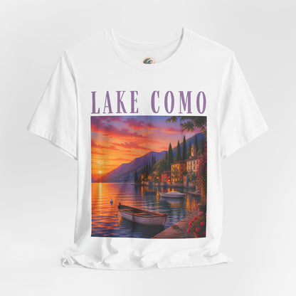 Lake Como Sunset T-Shirt — Scenic Italian Lake Vacation Tee