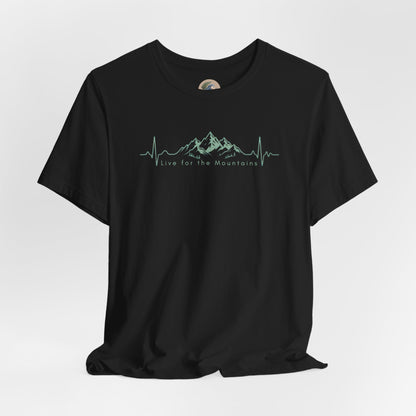 Mountain Heartbeat T‑Shirt — Heartbeat EKG Mountains Graphic Tee