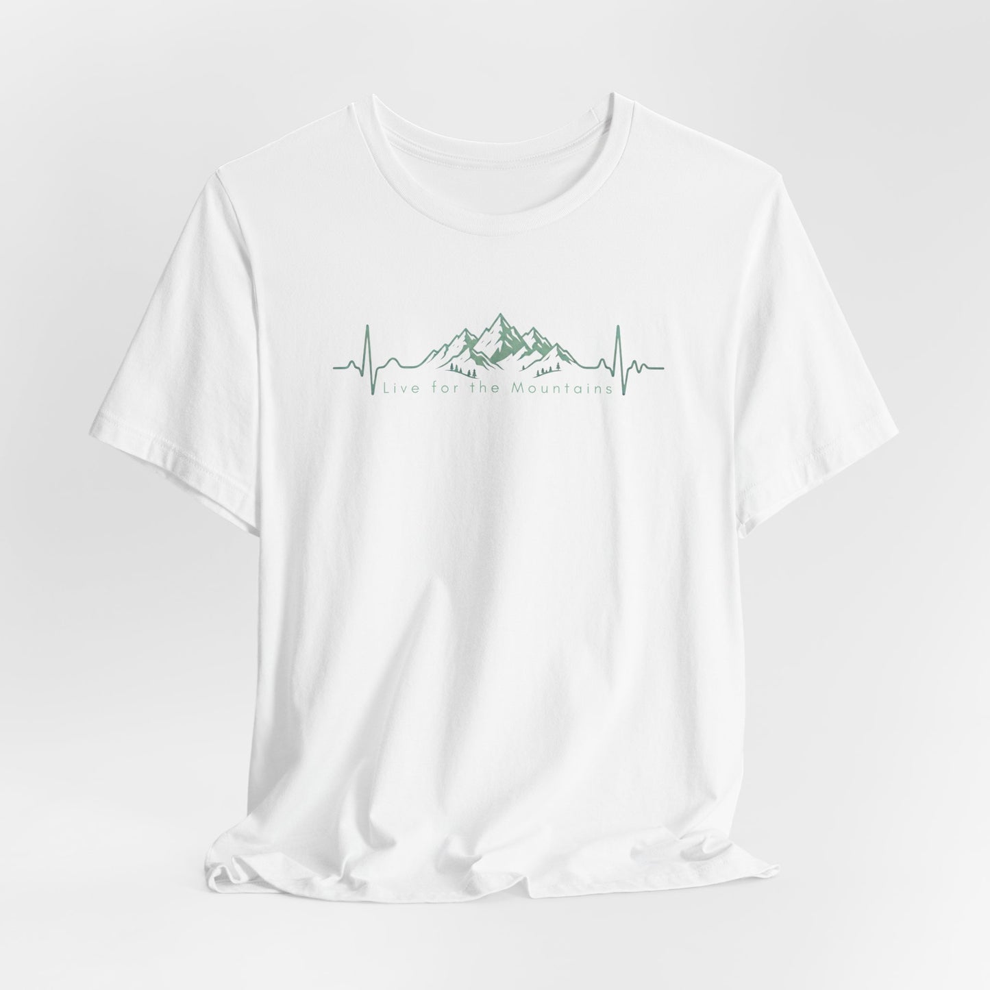 Mountain Heartbeat T‑Shirt — Heartbeat EKG Mountains Graphic Tee