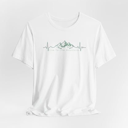 Mountain Heartbeat T‑Shirt — Heartbeat EKG Mountains Graphic Tee