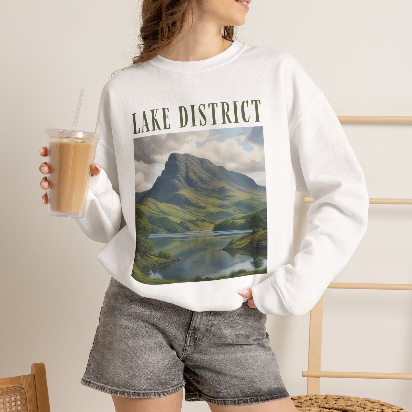 Lake District Scenic Sweatshirt — Vintage Landscape Crewneck