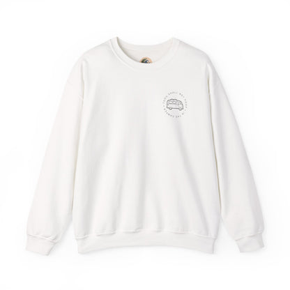 Cozy Camper Crewneck Sweatshirt — Van Life Humour Chest Graphic