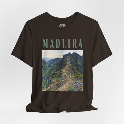 Madeira Stairway to Heaven Scenic Tee - Mountain Landscape Travel T-Shirt