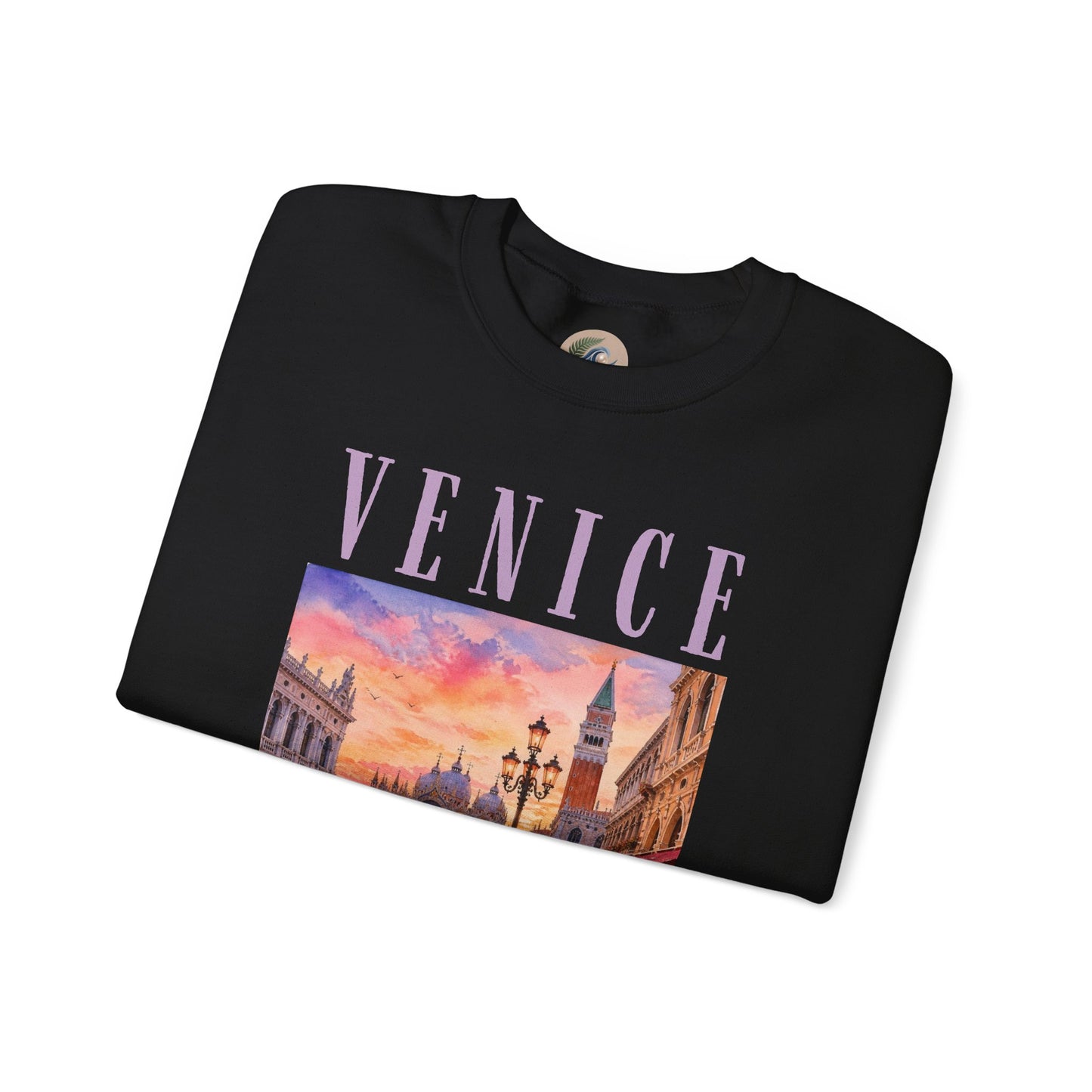 Venice Sunset Crewneck Sweatshirt — Vintage Canal Travel Graphic
