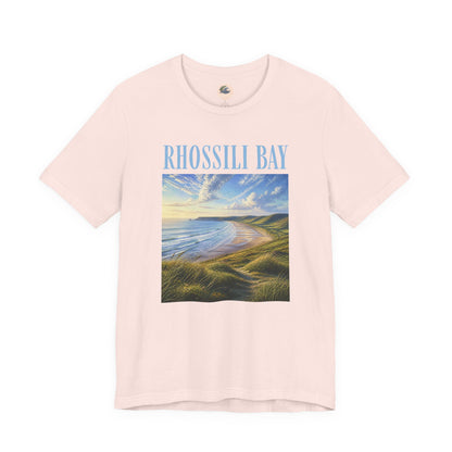 Rhossili Bay Scenic Tee — Coastal Landscape Graphic T-Shirt