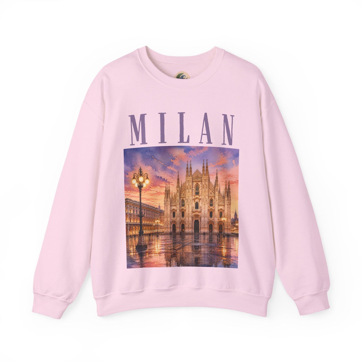 Milan Cathedral Crewneck Sweatshirt – Vintage Travel Cityscape