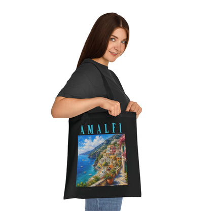 Amalfi Coast Cotton Tote Bag — Scenic Italy Travel Beach Market Tote