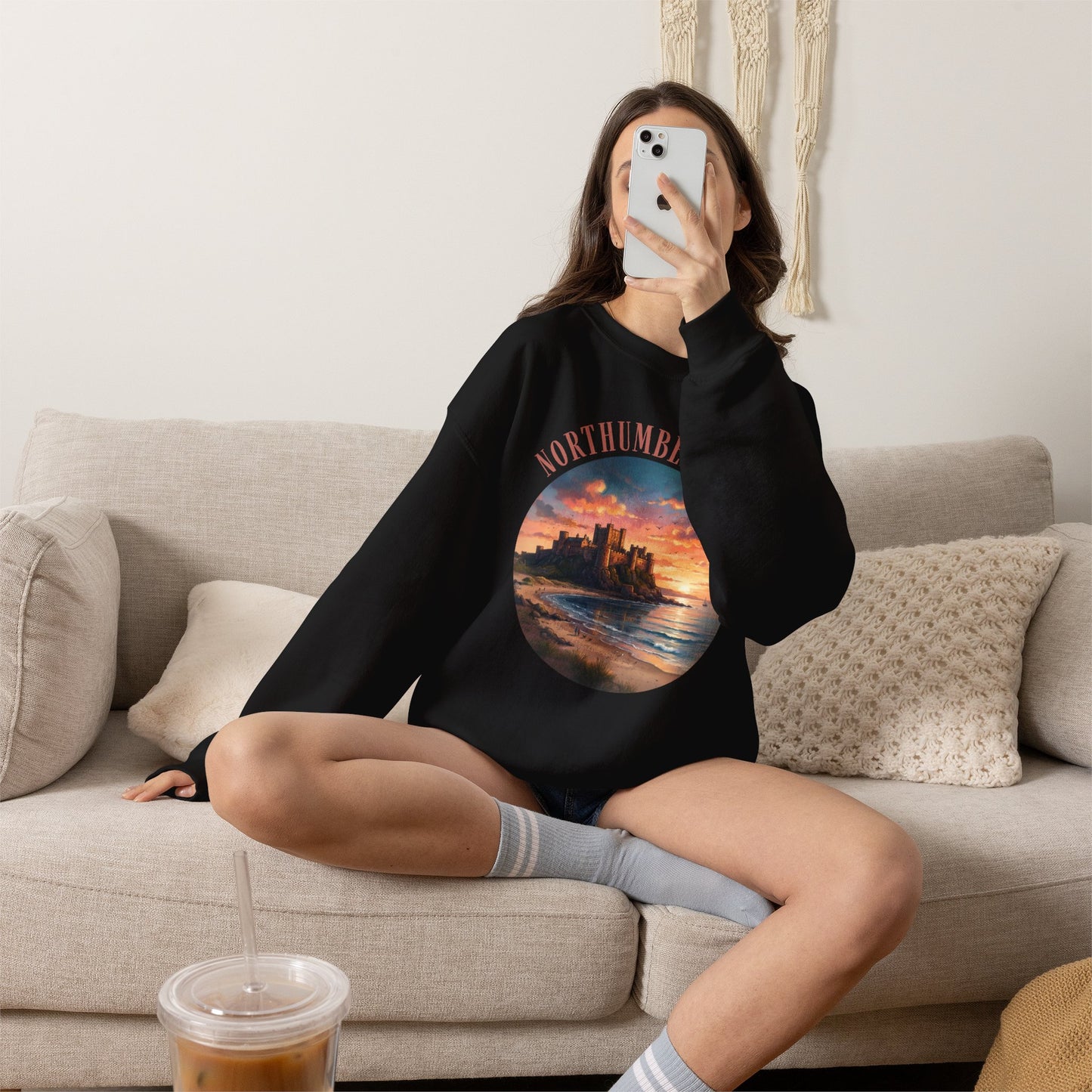 Northumberland Castle Sweatshirt — Scenic Sunset Crewneck