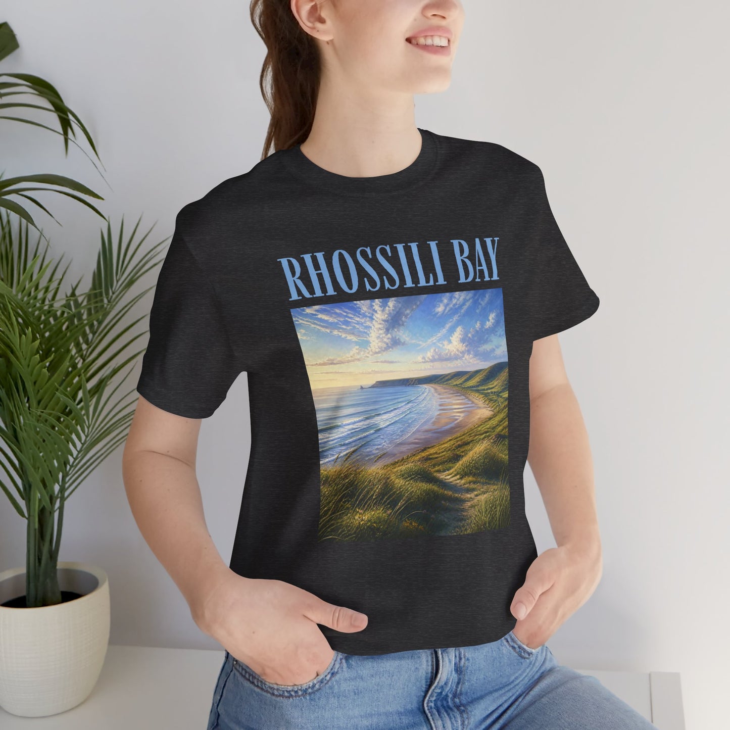 Rhossili Bay Scenic Tee — Coastal Landscape Graphic T-Shirt