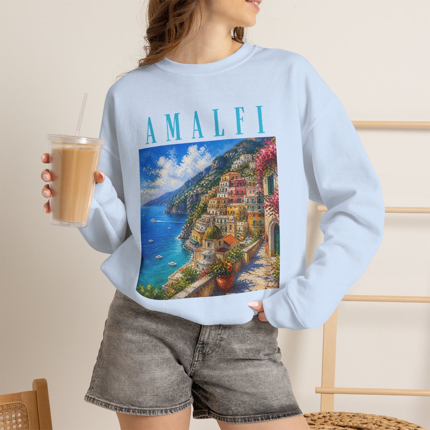 Amalfi Coast Scenic Crewneck Sweatshirt