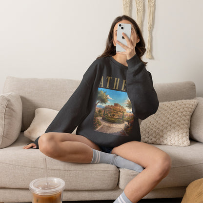 Athens Scenic Crewneck Sweatshirt — Vintage Greece Travel Pullover