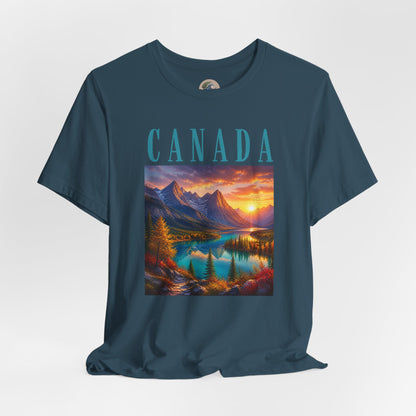 Canada Banff Scenic Mountain Tee — Sunrise Lake Landscape T‑Shirt
