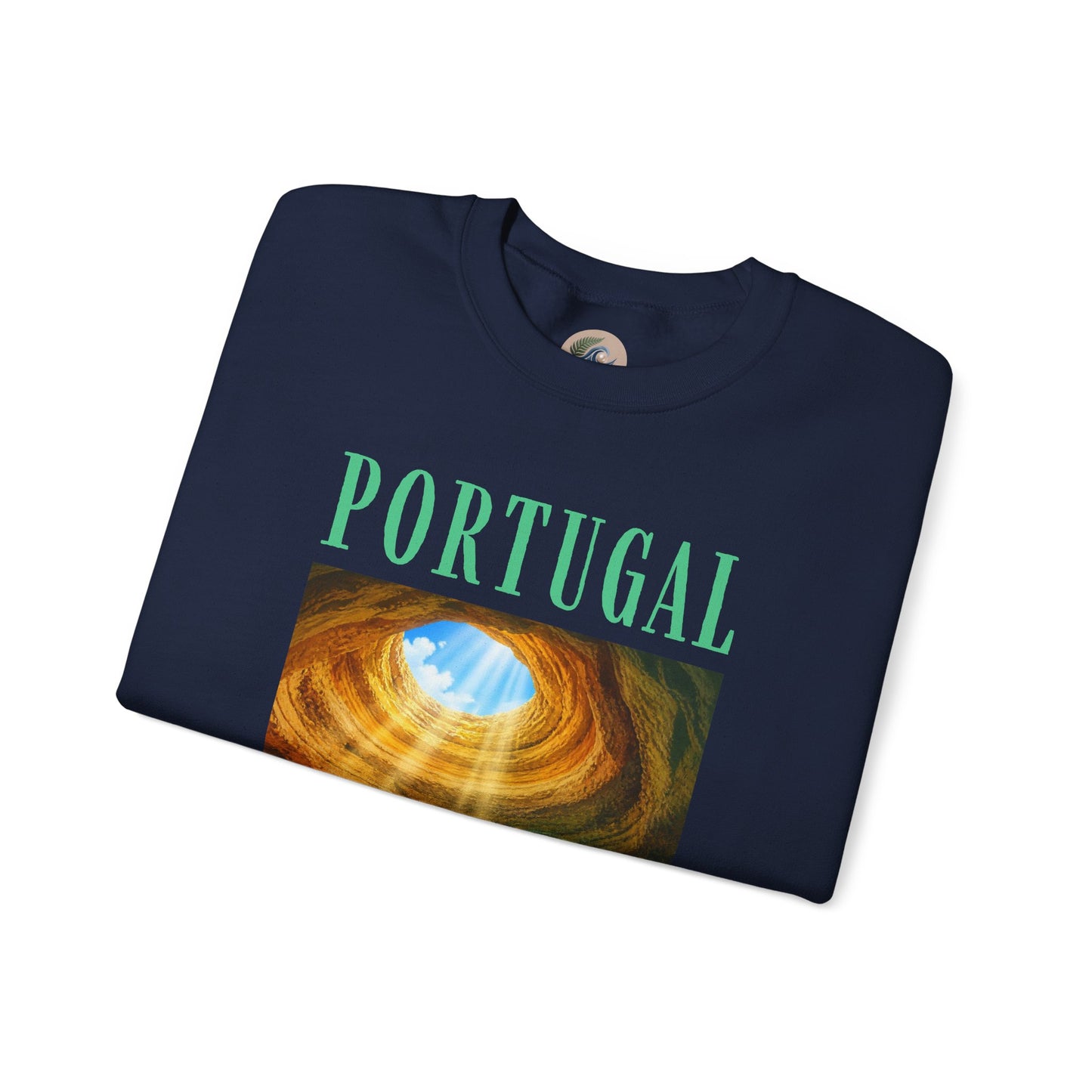 Portugal Benagil Cave Crewneck Sweatshirt — Coastal Travel Graphic Pullover